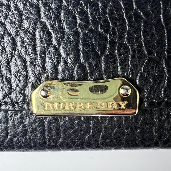 BURBERRY Black Grainy Leather Continental Wallet + Box+ Dust bag - Picture 3 of 12